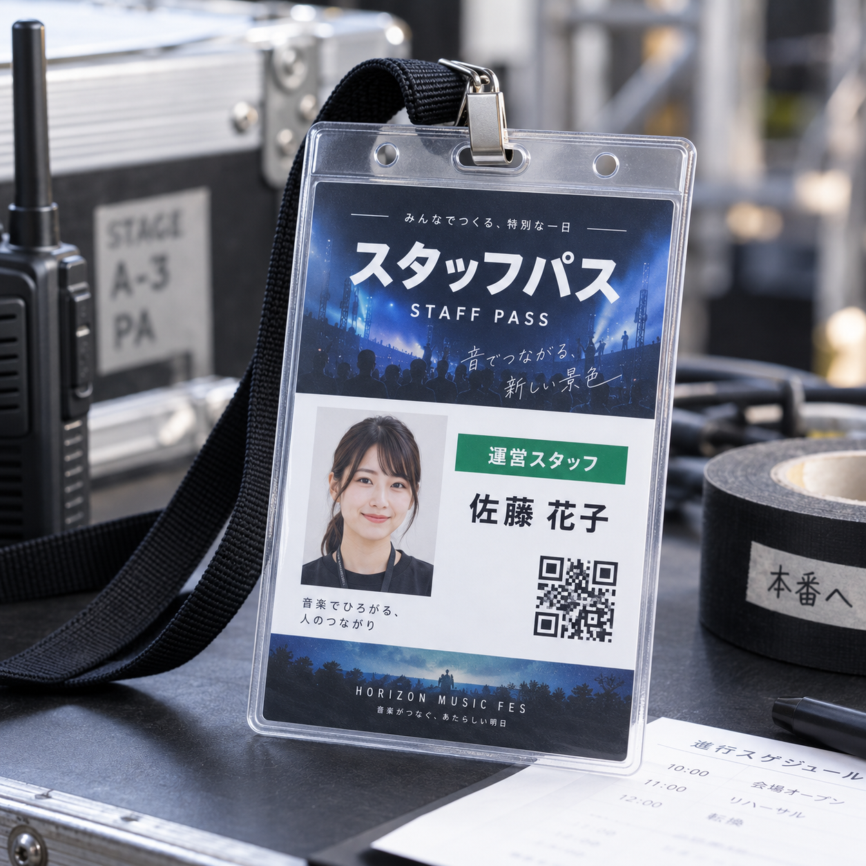 スタッフパス・関係者パスの制作イメージ